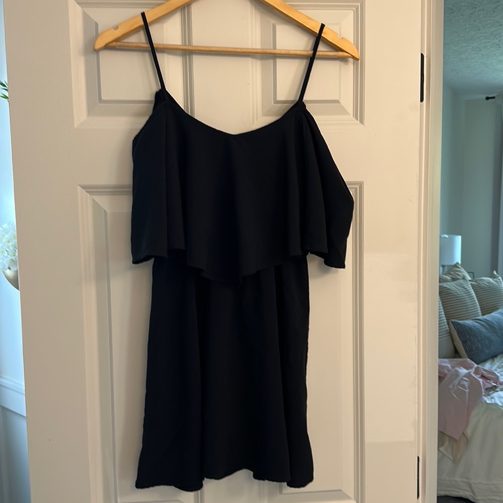 Express black sleeveless mini dress.